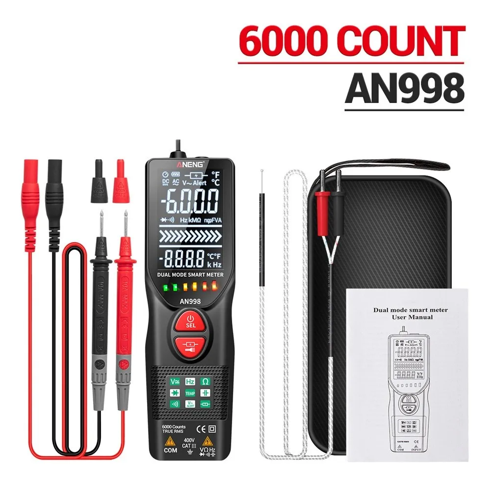 

AN998 Automatic Digital 6000 Counting Professional Multimeter AC/D Voltmeter Tool For Electric Testing Hand Tools