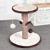 sisal cat scratching post for cats kitten protecting furniture climbing post jumping tower toy with ball pet toy cat tree tower