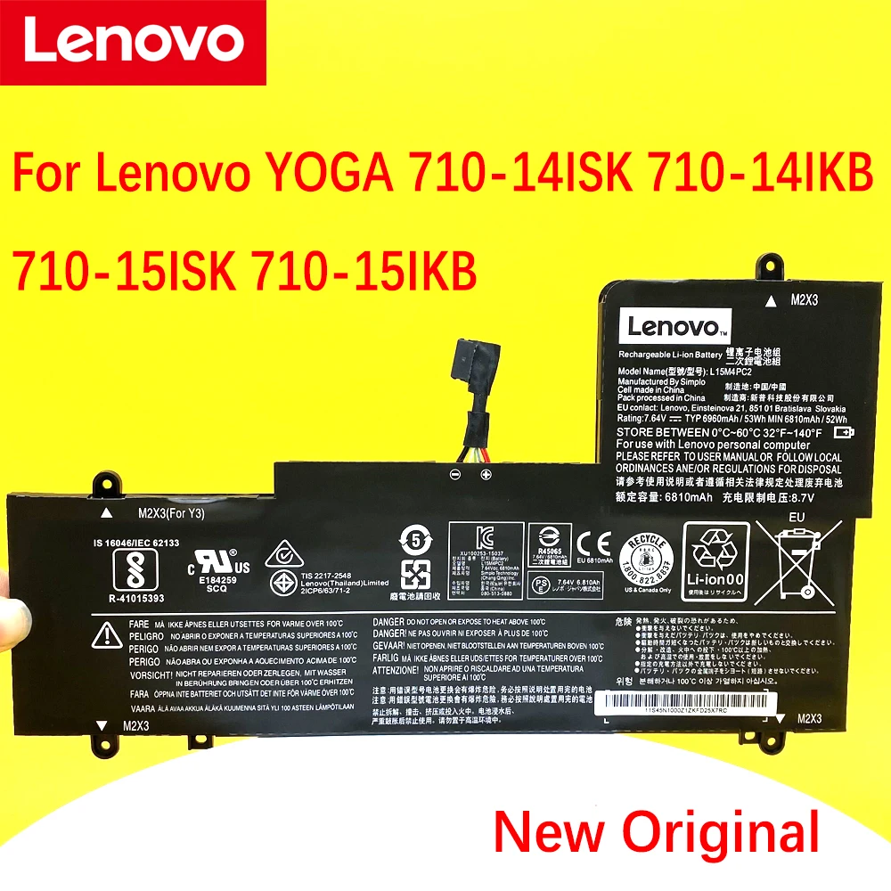 

Новый оригинальный аккумулятор для ноутбука Lenovo YOGA 710-14ISK,710-14IKB,710-15ISK,710-15IKB,5B10K90778,5B10K90802 L15M4PC2 L15L4PC2