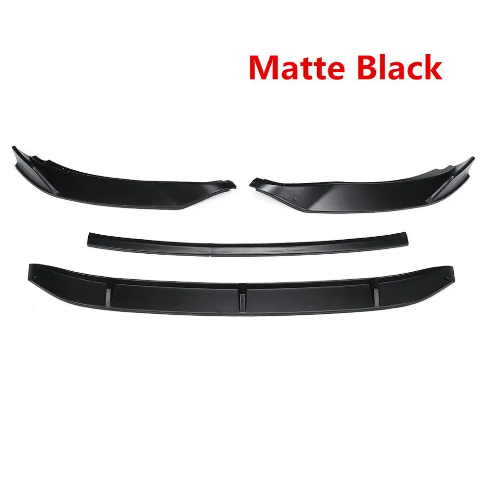 Matte Black 4 шт. глянцевый/матовый черный Автомобильный передний бампер для губ сплиттерная губа спойлер, диффузор протектор крышки для VW Passat Variant B8 - Цвет: Matte Black
