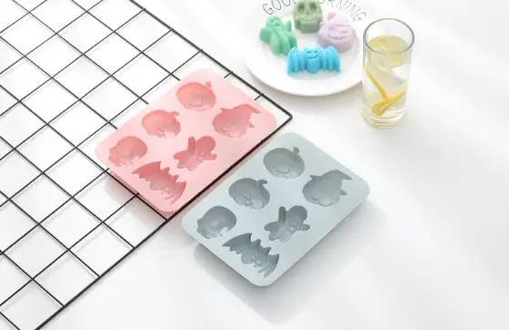 Самодельный лед формы сделаны с силиконовыми для торта хэллоуинская кукла Тыква