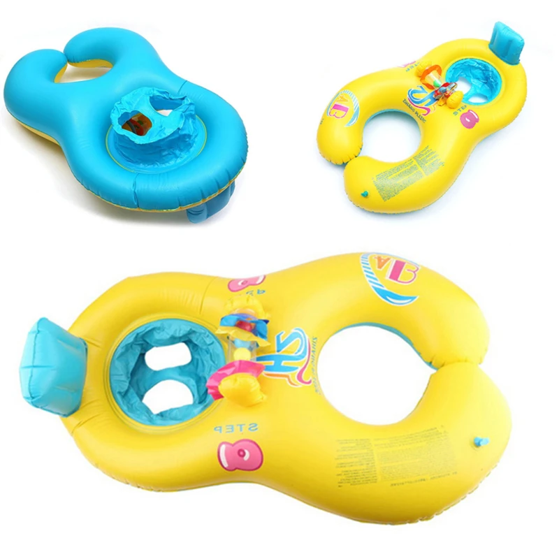 

Portable Baby Pool Float Neck Ring With Subshade Portable Mother Children Swim Circle Inflatable Safety Swimming Ring Float Seat