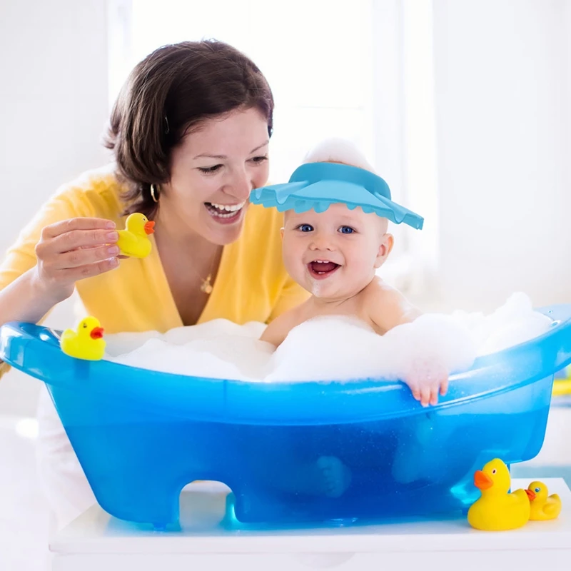 

New Baby Adjustable Elastic Shampoo Cap Children Kids Safe Shampoo Bath Bathing Shower Cap Hat Wash Hair Shield