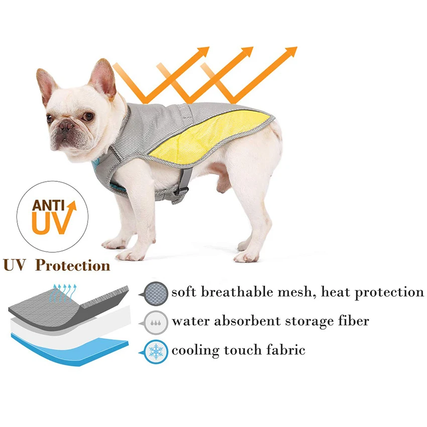 

Summer Dog Cooling Vest Clothes Adjustable Mesh Reflective Vest coat Quick Release Cooling Harness For Dogs Pet dog clothes