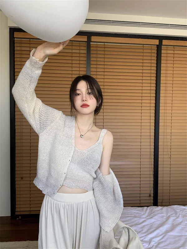 

Персиковый Женский вязаный кардиган