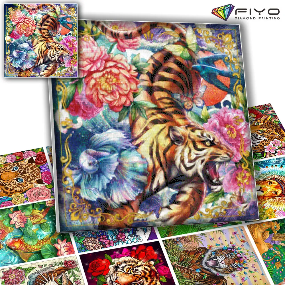 

Алмазная 5D картина «сделай сам» с тигром, бриллиантовая мозаика, полная Алмазная вышивка, Набор для вышивки крестиком, украшение для дома, aл...