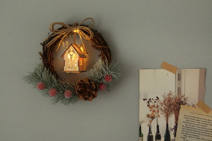 Рождественская дверь ручной работы Искусственная елка Ins виноградное кольцо