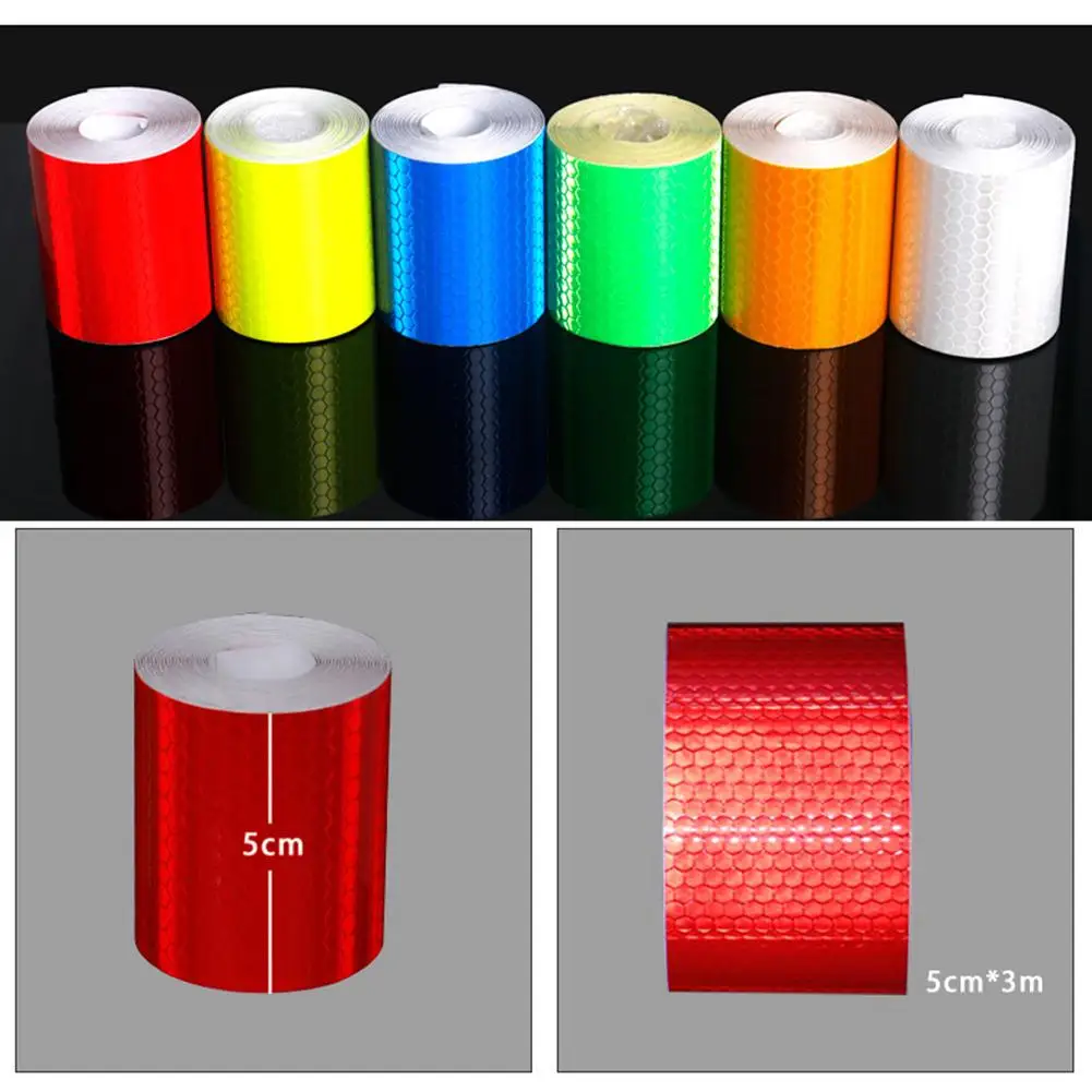 5cmx3m Reflective Bicycle Stickers Adhesive Tape For Bike Safety White Red Yellow Blue Accessories | Спорт и развлечения