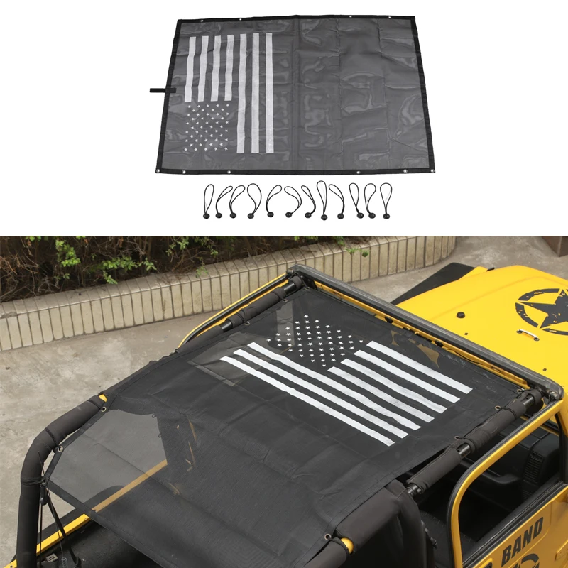 Для Jeep Wrangler TJ 1997 2006 4 двери автомобиля Передняя крыша сетка Бикини Топ