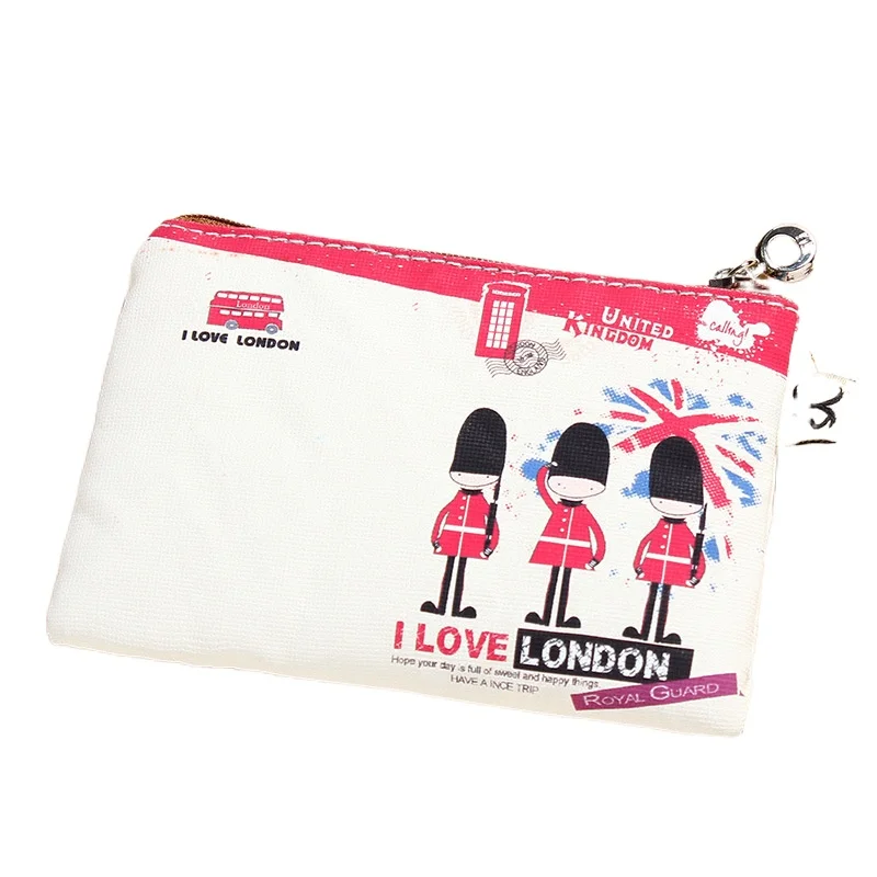 

Cartoon Cute Zipper Lady Wallet Short Casual Fashion Print Creative Cartoon Retro Canvas Pattern Bank Business Card Bag New 2021