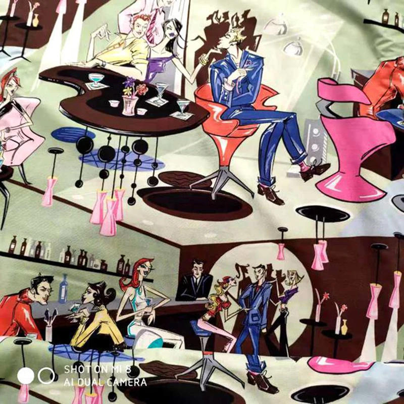 Новая ткань для платья 100% хлопчатобумажная простая Молодежная городская Ночная