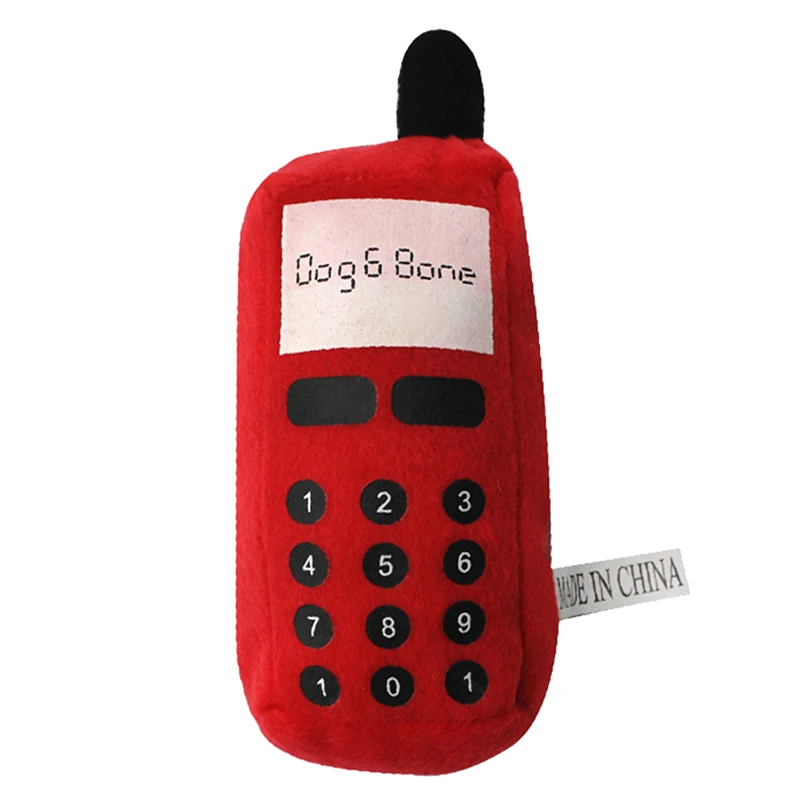 

Funny Mobile Phone Shape Pet Plush Toys Dog Chew Squeaky Plush Cell Phone Toy Cat Dog Interactive Toy for Pet Supplies