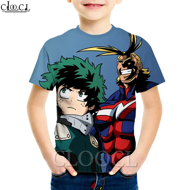 CLOOCL/Летняя модная детская футболка с 3D принтом японского аниме My Hero Academy