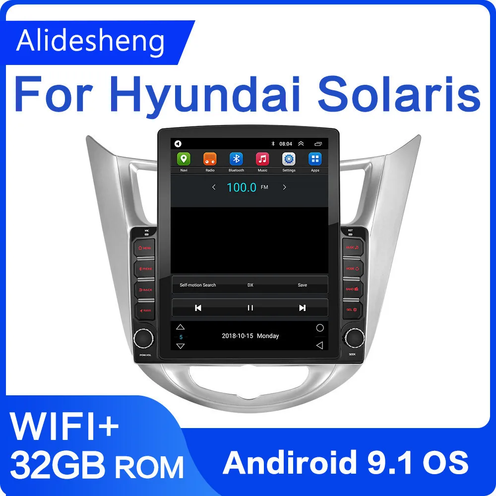 Автомобильный мультимедийный плеер экран 9 7 дюйма Tesla для Hyundai Solaris accent Verna 2010 2016