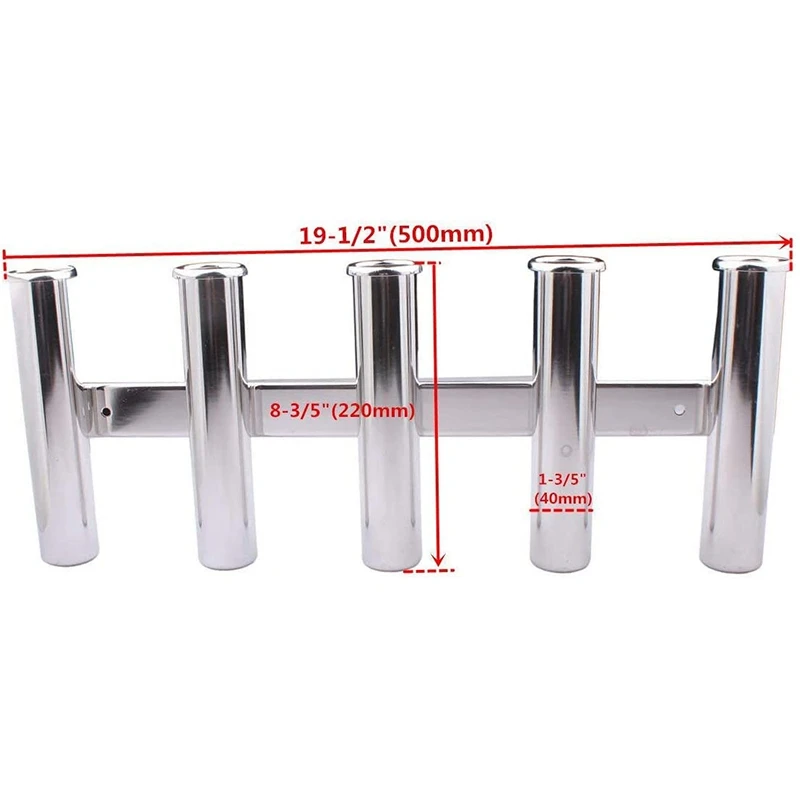 

Outdoor 5 Tubes 316 Stainless Steel Fishing Rod Holder for Boats Yacht Fishing Rod Holder Accessories