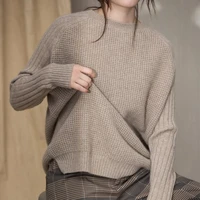 womens winter sweater high quality round collar long sleeve loose casual knitted pullover cashmere sweater women