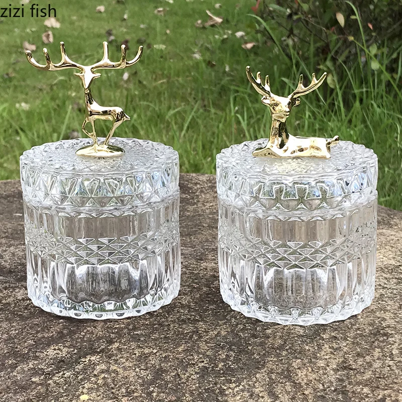 Прозрачная стеклянная банка для конфет в европейском стиле декоративная емкость