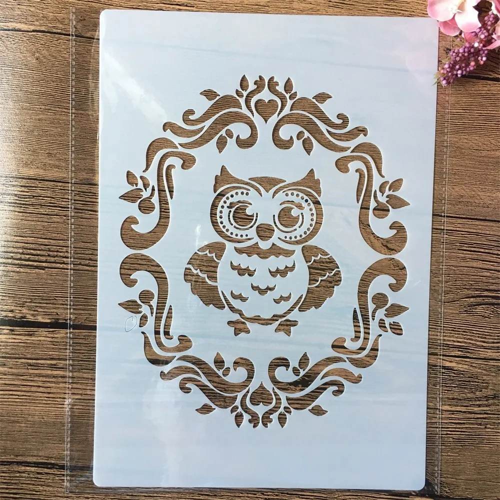 

A4 29cm Cartoon Owl DIY Layering Stencils Wall Painting Scrapbook Coloring Embossing Album Decorative Template