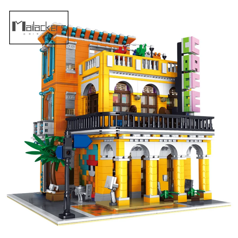 

Конструктор Mailackers город МОС уличный вид, конструктор Гавана кафе Университет Современный Кафе Магазин, игрушки для детей, подарки