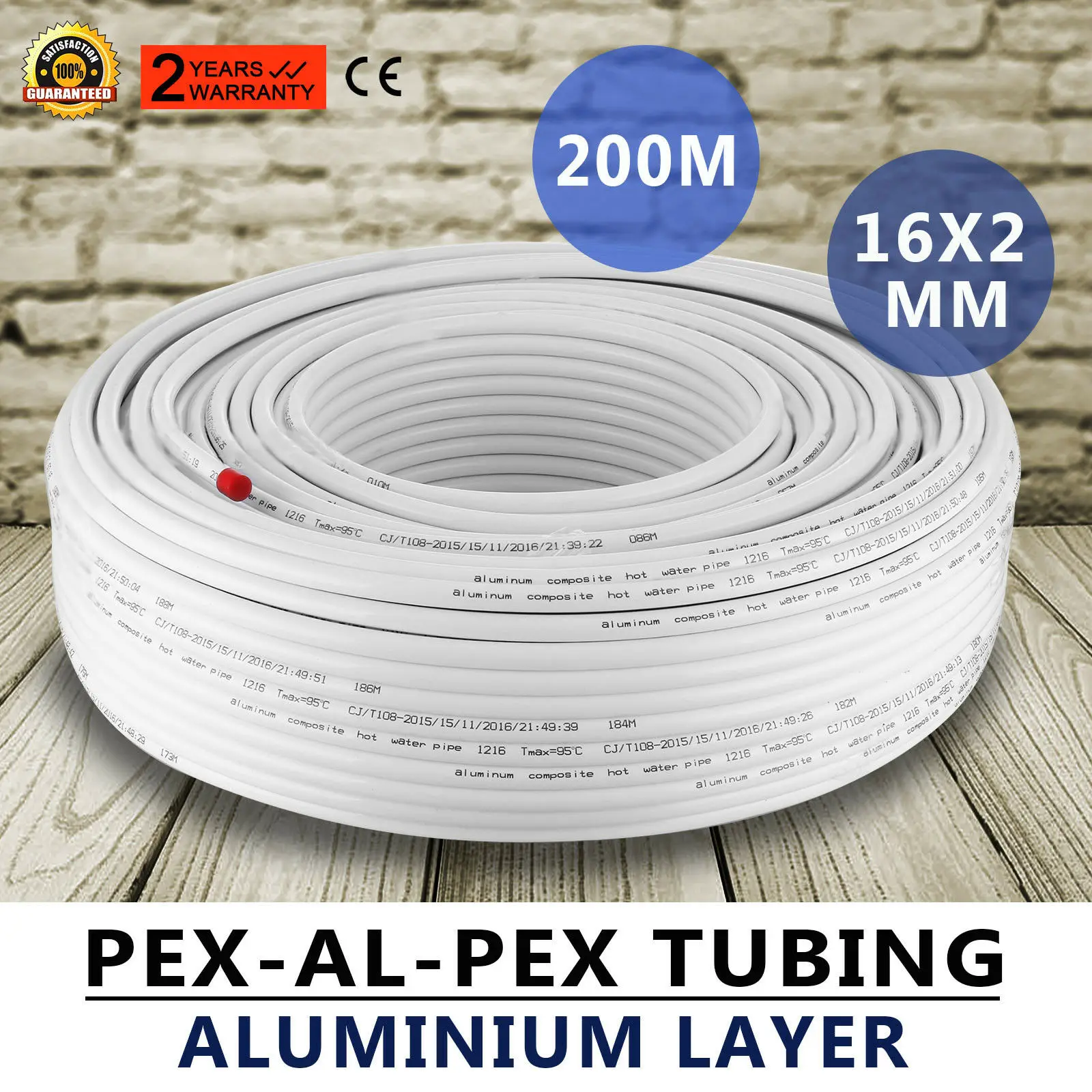 

Underfloor Heating Pex Al Pex Pipe 16mm X 2mm 200m Coil Wras Approved
