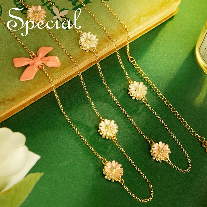 

SPECIAL Necklace Necklace Pendant Long Sweater Chain Sen-line Girl Flower Blooming is a Poem 2021 New TrendS2164N