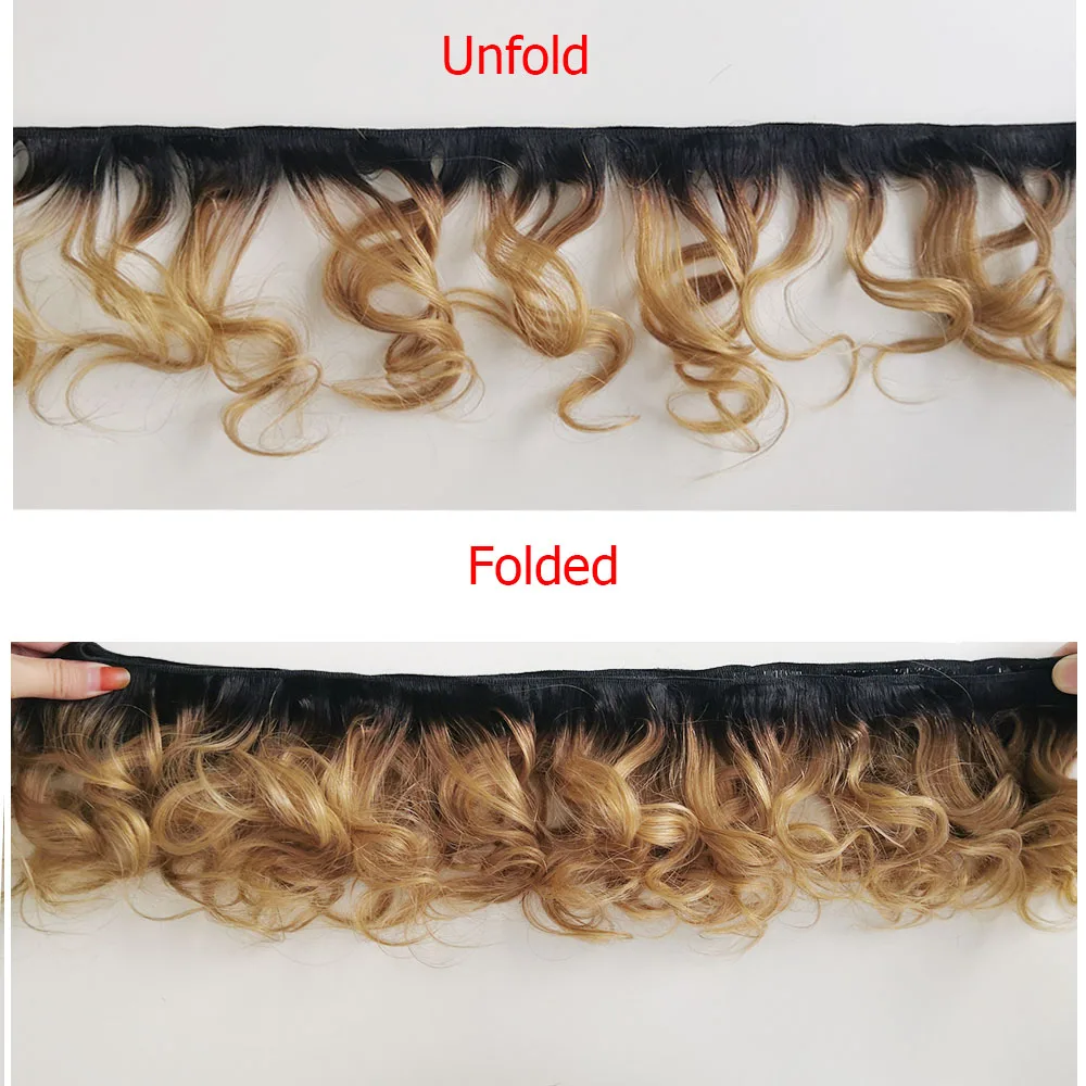 

MOGUL HAIR Ombre Honey Blonde Romance Curl Short Style Ombre Remy Cheap Human Hair Natural Color 155g/set Brazilian Loose Wave