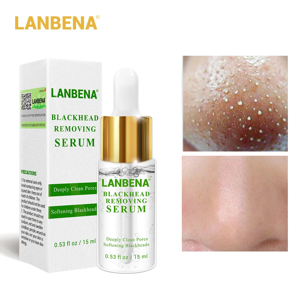 Сыворотка для удаления черных точек Lanbena черная маска носа эссенция очищения пор