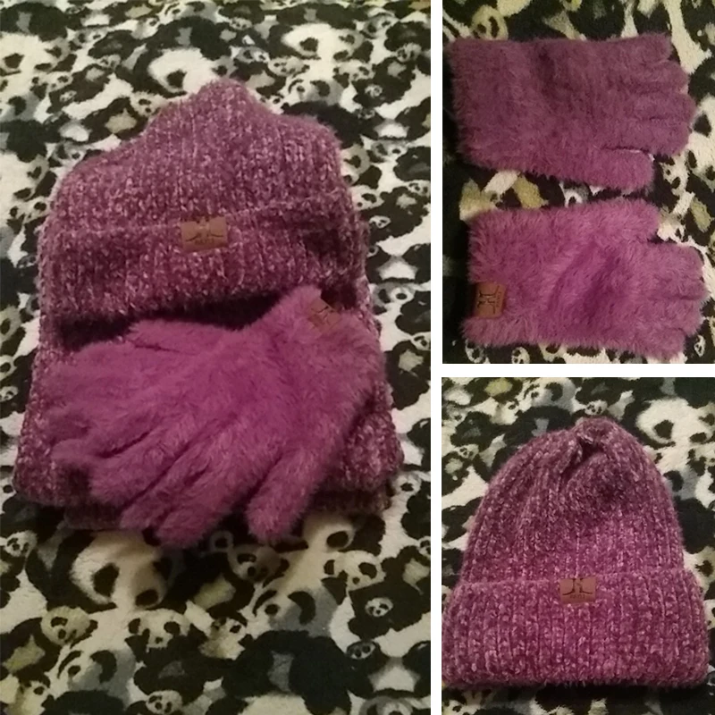 Зимняя шапка и шарф из синели для женщин девочек шерстяная Skullies Beain женская