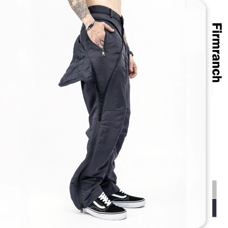 Деловые дизайнерские серые/черные повседневные брюки-карго от firmранчо корейские