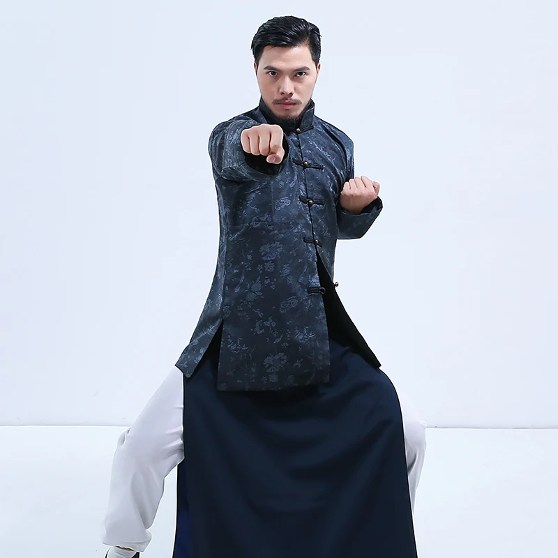 

New TV Chinese traditional dress costume man Kung Fu clothing set robe Oriental performance costumes Handsome man clothes