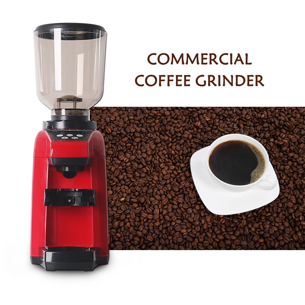 

Commercial Coffee Grinders Commercial Coffee Bean Milling Machine Coffee Burr Grinder 180W 500g Hopper Capacity Red