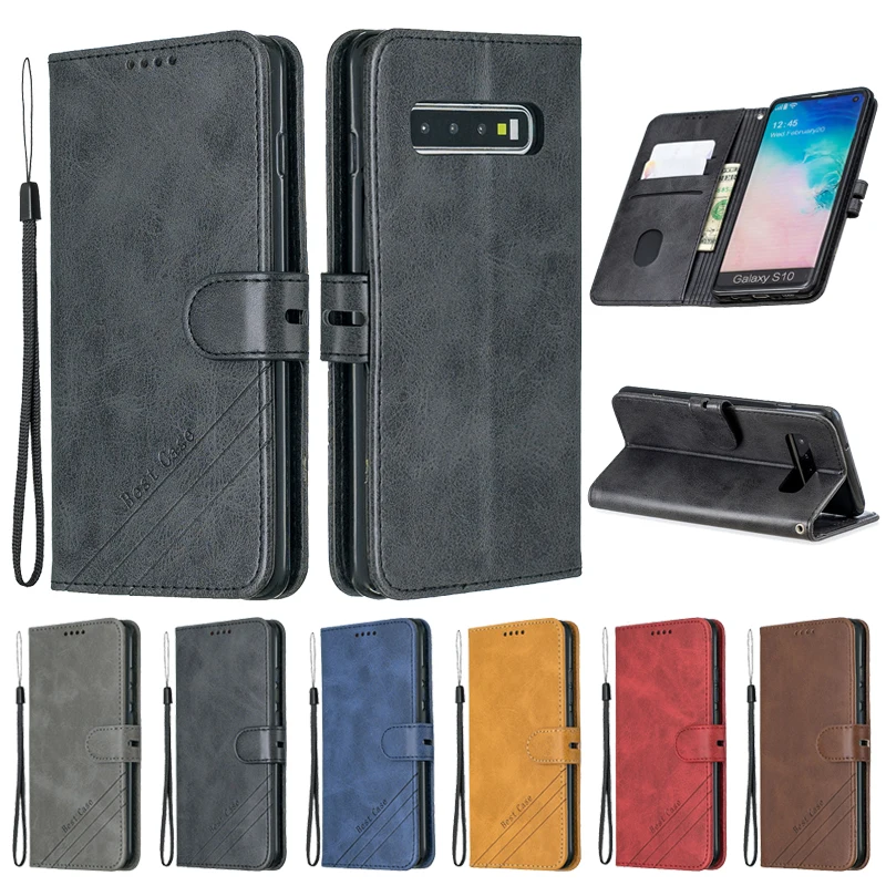 Чехол для Samsung Galaxy S10 Plus кожаный флип-чехол S 10 S10E чехол телефона роскошный