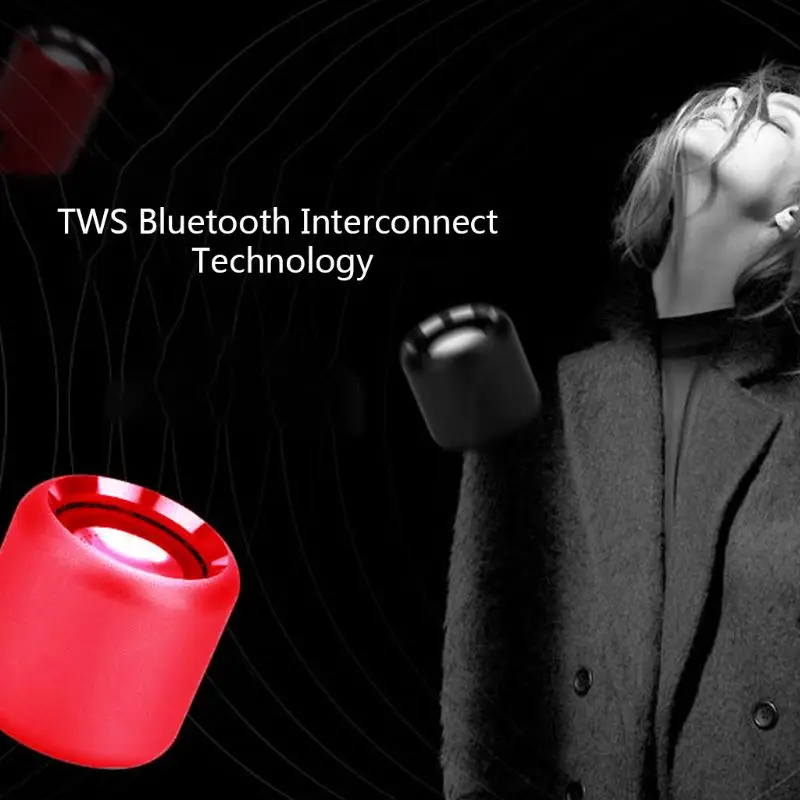 1PC TWS Mini Wireless Interconnect Bluetooth Speaker Noise Reduce HiFi Sound | Электроника