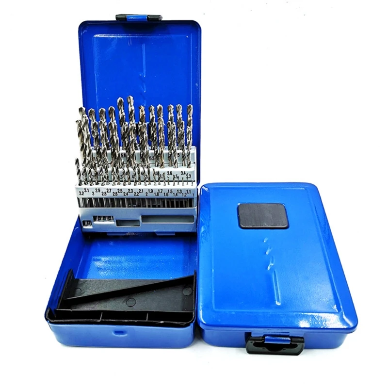 51 шт. набор спиральных Сверл с прямым хвостовиком высокоскоростных стальных