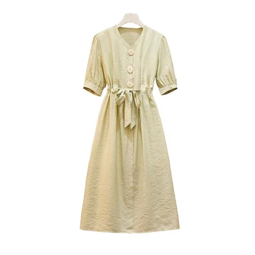 Модное платье с бантом в Корейском стиле летние однобортные женские