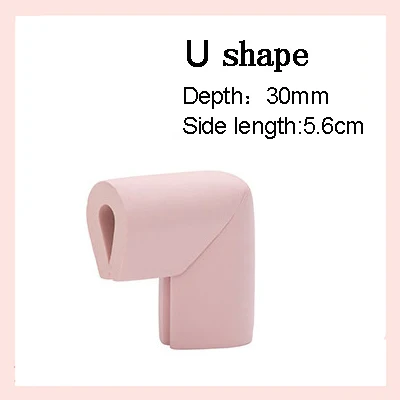 Pink U shape 4 шт./партия, детский силиконовый стол, угол стола, край, накладка на углы, безопасная защита для детей, защита от детей - Цвет: Pink U shape