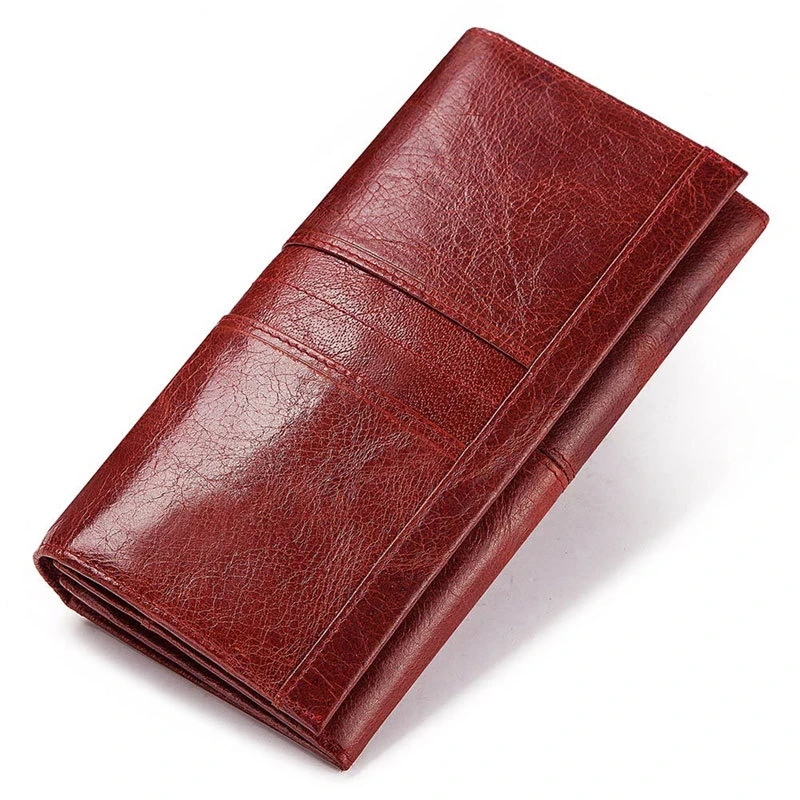 

2021 new ladies fashion leather wallet cowhide long wallet multi-card slot large capacity anti-theft clutch wallet for ladies