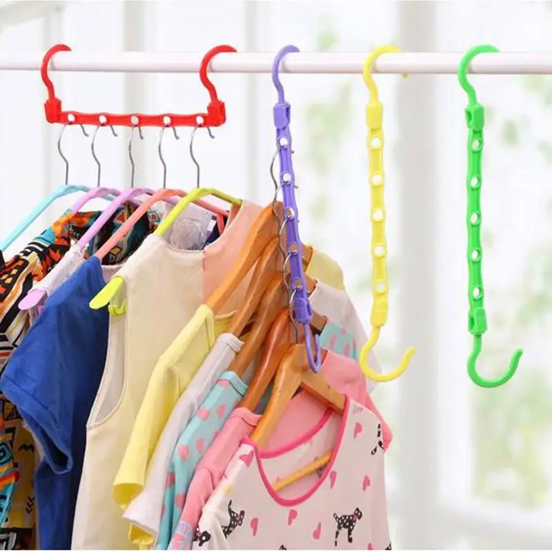 

1 Pc 5 Holes Wardrobe Hanger Storage Plastic Clothes Hanging Hook Organizer Wardrobe Space Save