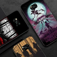 stranger things movie thriller suspense phone case black color for xiaomi 11 10 lite 10t pro redmi note 7 8 9 10 9t 9a cover