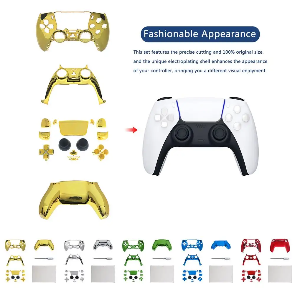 

Для контроллера PS5, геймпад, полный комплект «сделай сам», корпус, передняя и задняя крышка, декоративная крышка, сменные кнопки для PS5