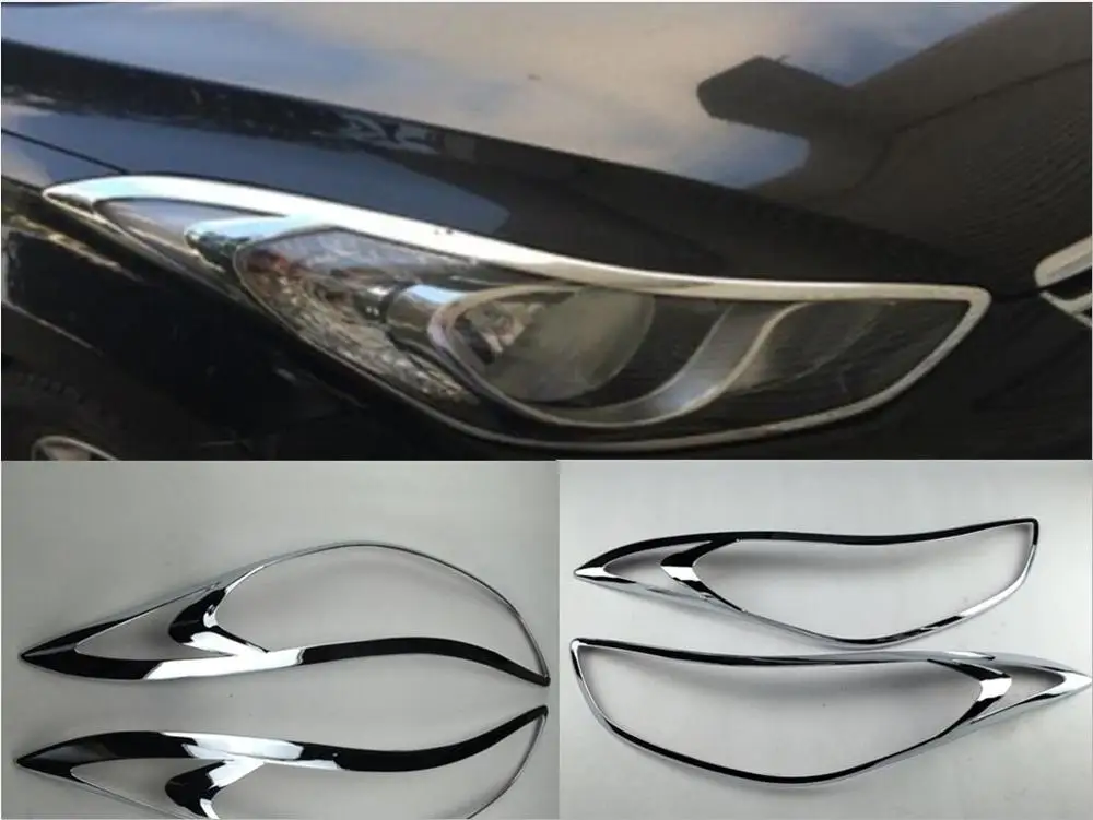 Накладка передней фары для hyundai elantra avante 2012 2013 автомобильные аксессуары abs хром 2 шт. в комплекте