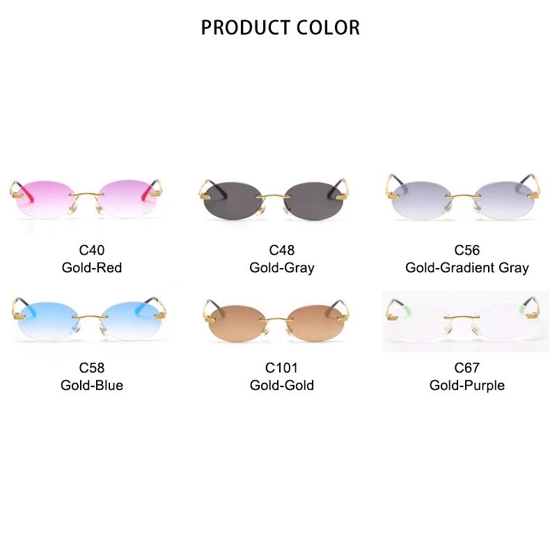 

ROYAL GIRL Vintage Round Sunglasses Men Luxury Brand Fahsion Sunglasses Women Oval Glasses Rimless Eyewear UV400 ss068