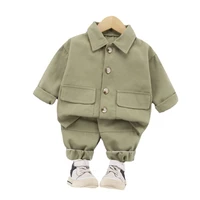 spring children clothes baby boys girls casual jacket pants 2pcssets kid infant pocket costume autumn toddler cotton sportswear