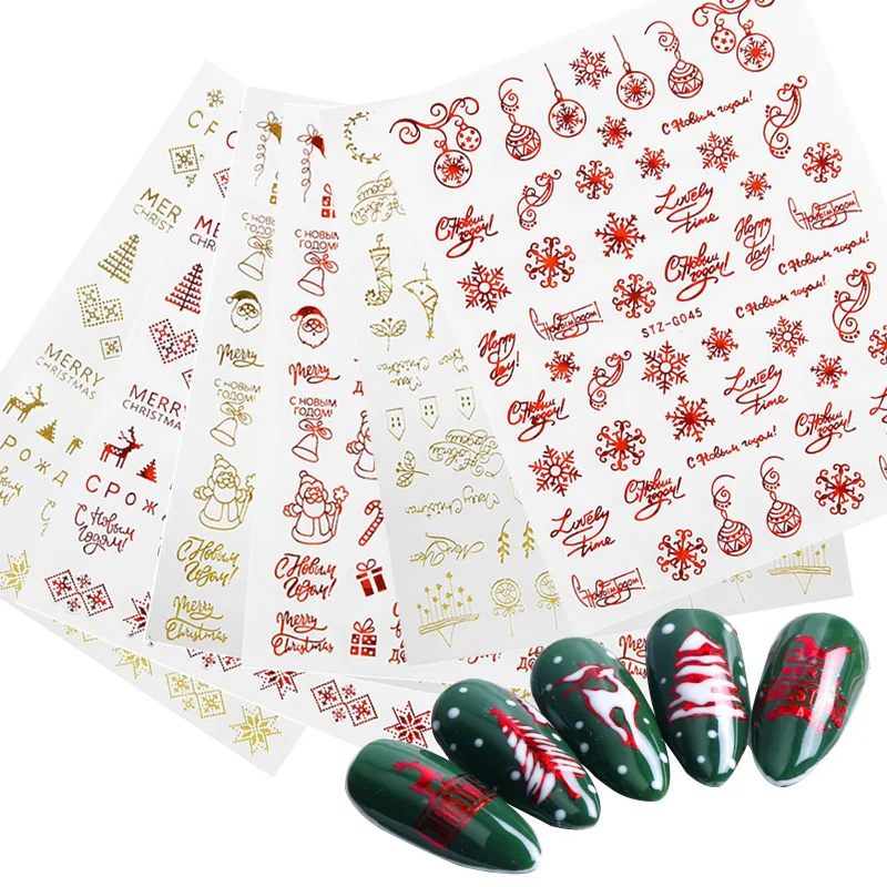 1 шт. Рождественская тема 3d украшения для ногтей наклейки Рождество Санта