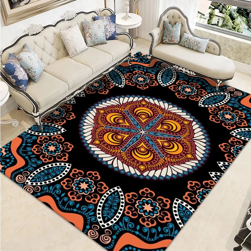 

Fashion Decorative Living Room Carpet Bohemia Rugs for Bedroom National Prayer Mat Anti-slip Kitchen Area Rug Entrance Doormat