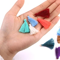 50 pcs 35mm cotton polyester blend tassel pendants for women for diy earrings necklaces jewelry long fringe pendant accessories
