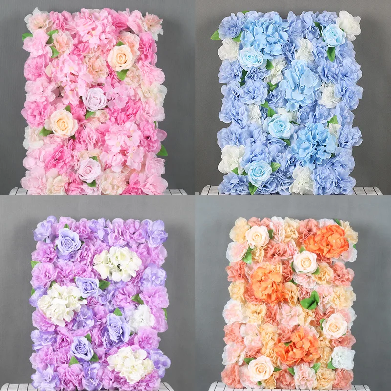 

Decorative Flower Panel Artificial Rose Peony Flowers Wall For DIY Pink Romantic Wedding Wall Decor Baby shower Party Backdrop