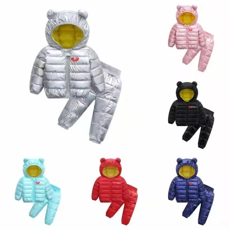 2 шт. Детский водонепроницаемый комбинезон с капюшоном и теплые штаны|Комплекты