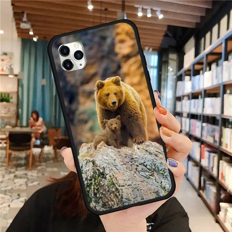 

Lonely Alaska Brown Bear Phone Case for iPhone 11 12 pro MINI XS MAX 8 7 6 6S Plus X 5S SE 2020 XR