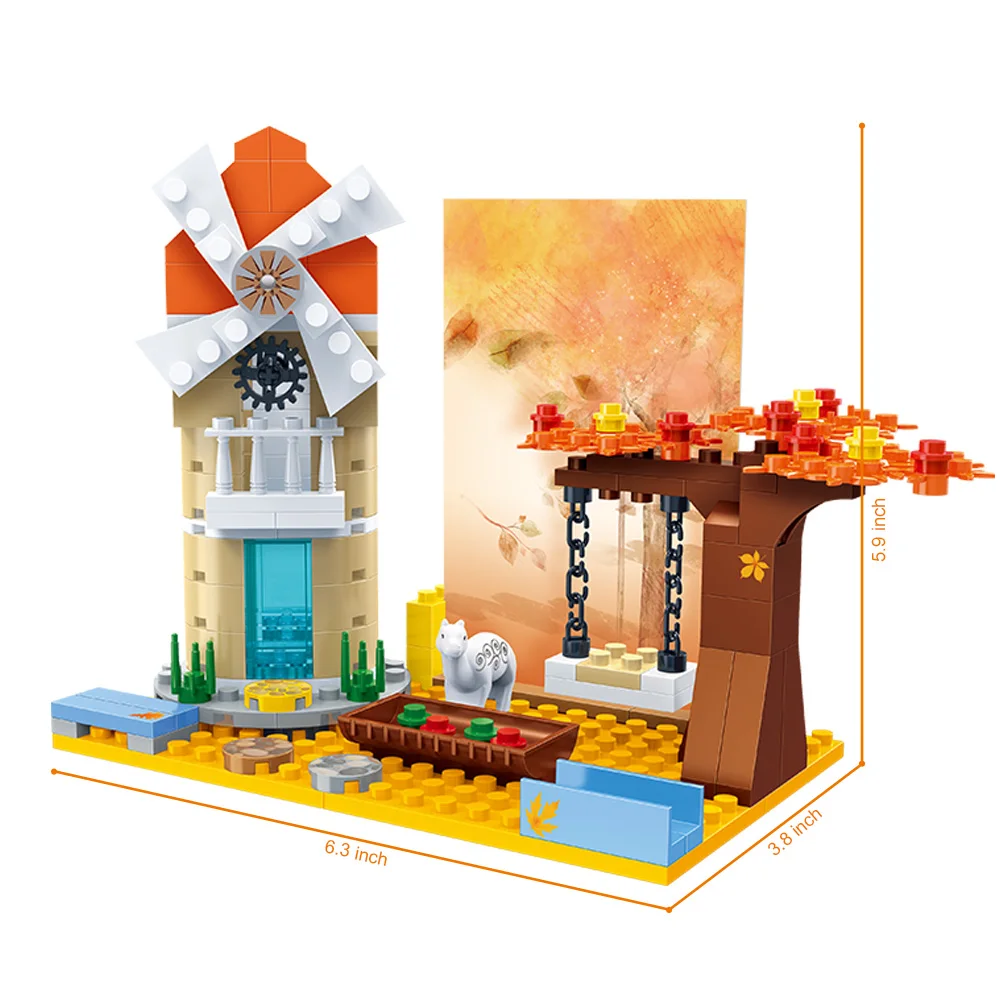 banbao four seasons autumn pencil vase photo frame phone holder building blocks office tools for valentines girl boy friend gift free global shipping